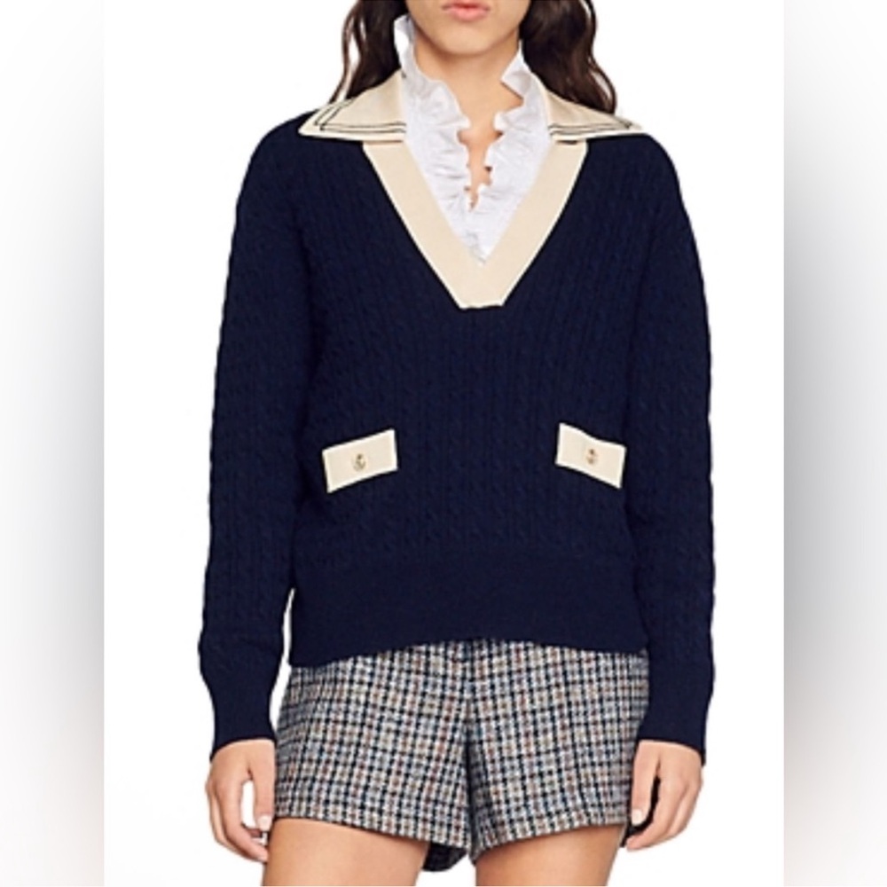 Sandro Nea Cable Knit Sweater Size Medium